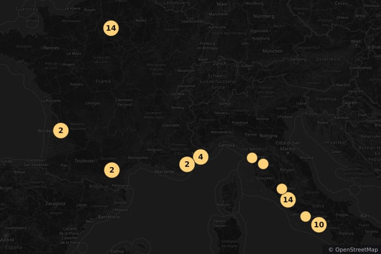Map of the filming locations of The Sucker (1965)