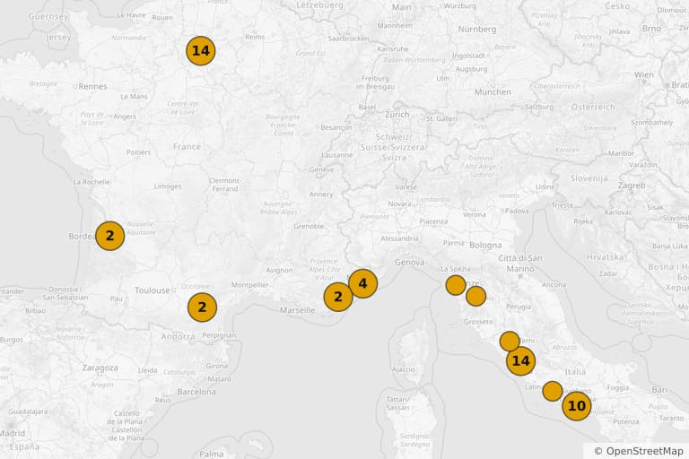 Map of the filming locations of The Sucker (1965)