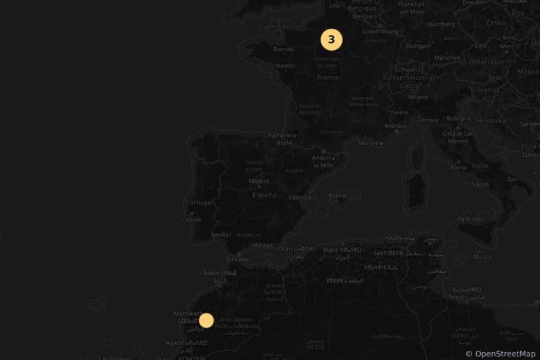 Mapa de los lugares de rodaje de Le Garde du corps (1984)