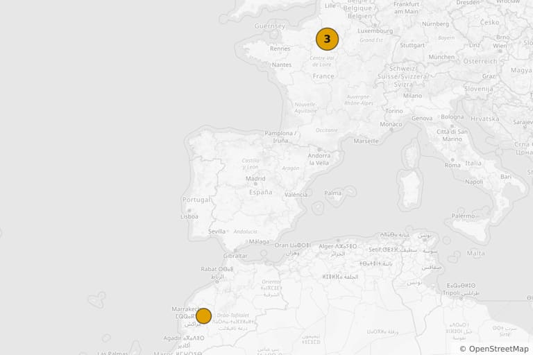 Mapa de los lugares de rodaje de Le Garde du corps (1984)