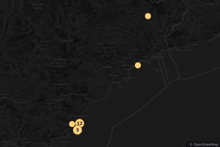 Map of the filming locations of Le Gendarme de Saint-Tropez (1964)