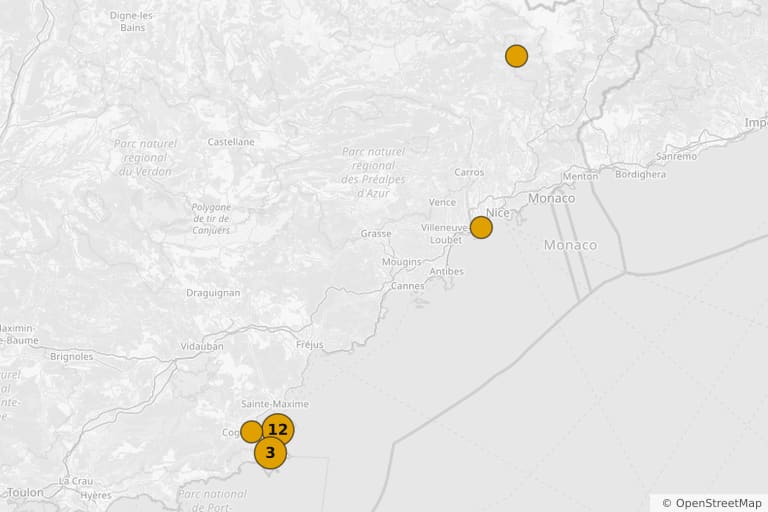 Map of the filming locations of Le Gendarme de Saint-Tropez (1964)