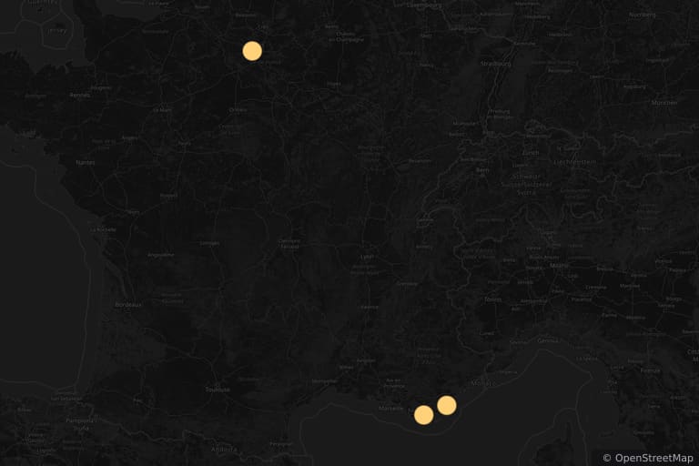 Map of the filming locations of The Gendarme and the Gendarmettes (1982)