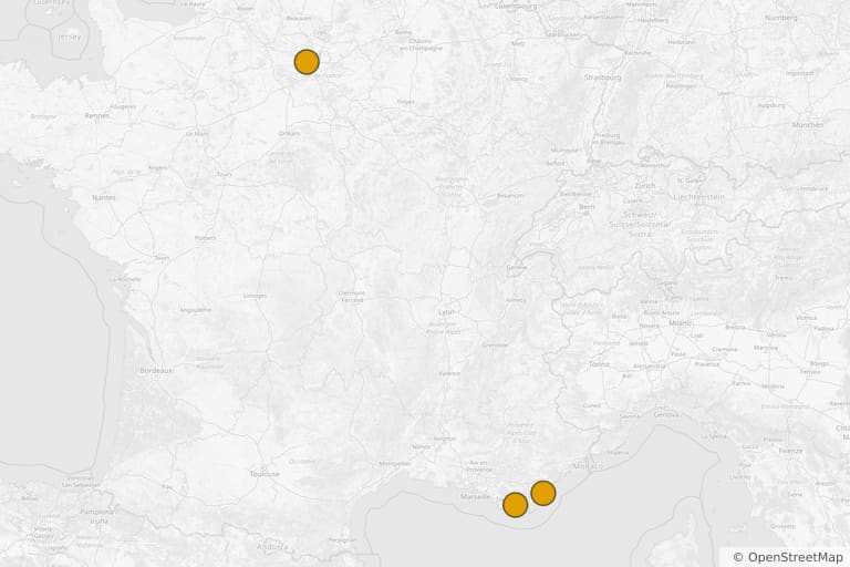 Map of the filming locations of The Gendarme and the Gendarmettes (1982)
