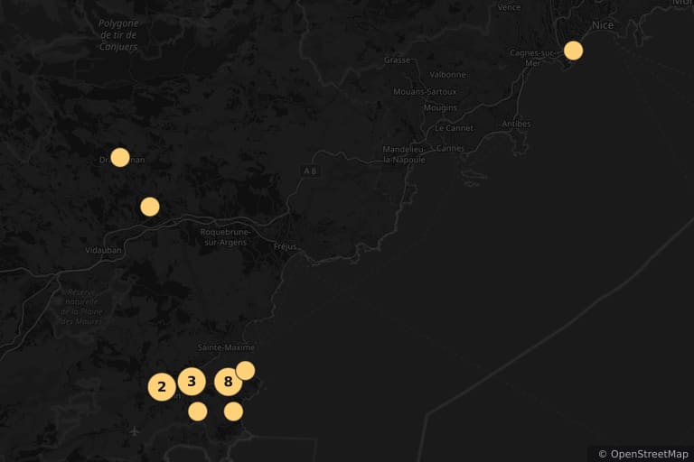 Mapa de los lugares de rodaje de El gendarme se casa (1968)