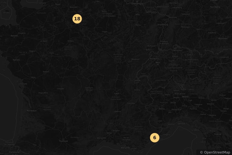 Map of the filming locations of The Gardener of Argenteuil (1966)