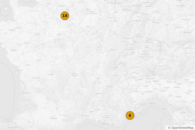 Map of the filming locations of The Gardener of Argenteuil (1966)