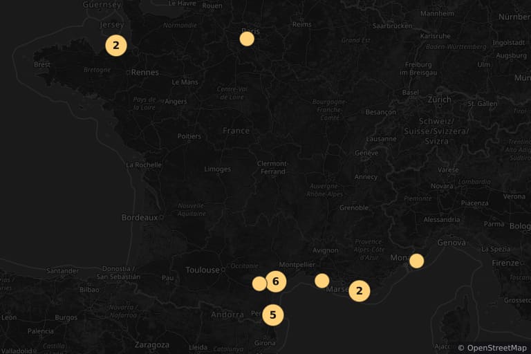 Mapa de los lugares de rodaje de Sálvese quien pueda (1968)
