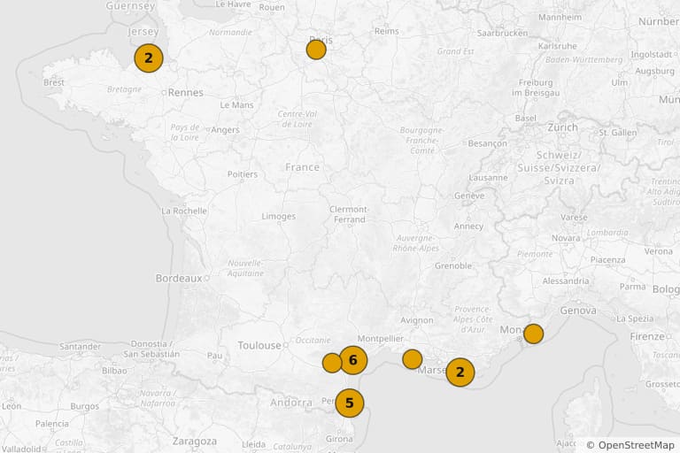 Mapa de los lugares de rodaje de Sálvese quien pueda (1968)