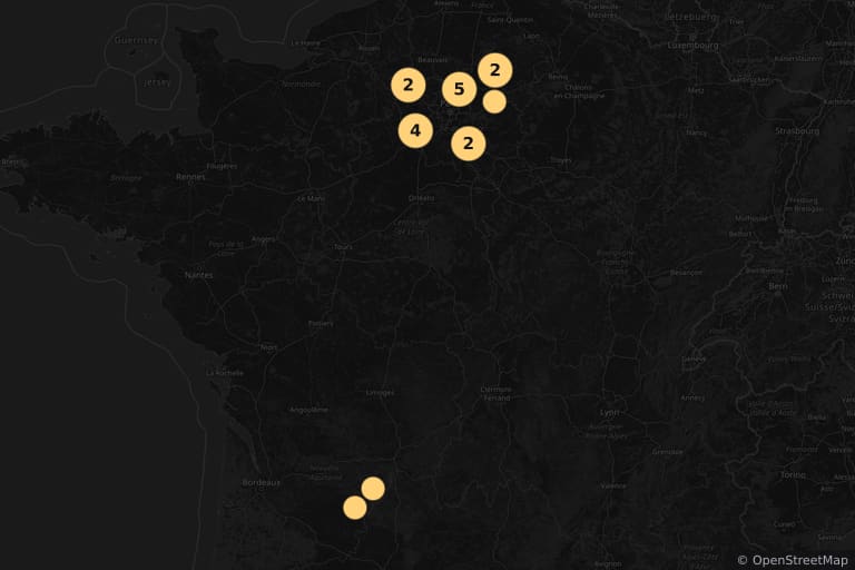 Map of the filming locations of The Visitors II: The Corridors of Time (1998)