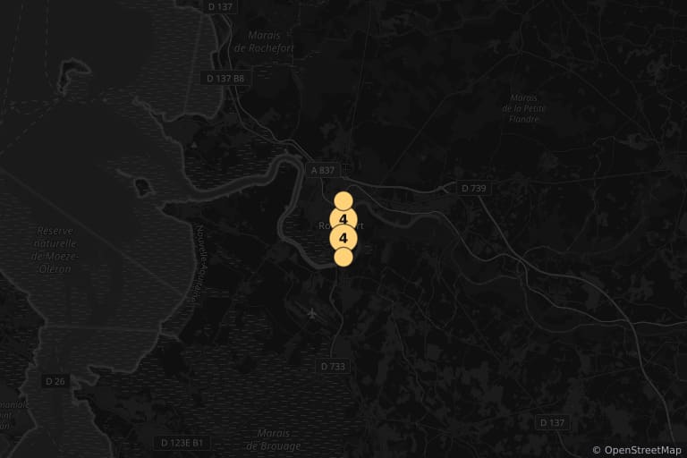 Map of the filming locations of The Young Girls of Rochefort (1967)