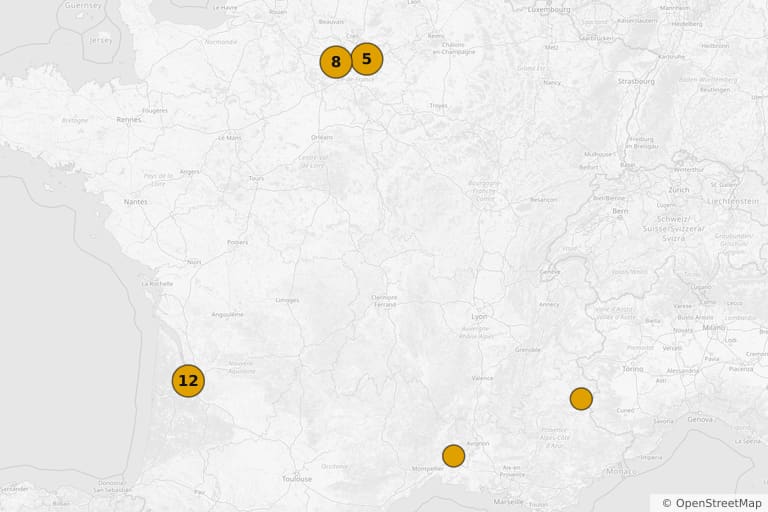 Carte des lieux de tournage de Les Fugitifs (1986)