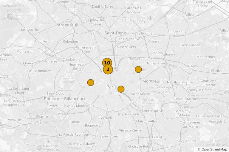 Map of the filming locations of Les Jours venus (2014)