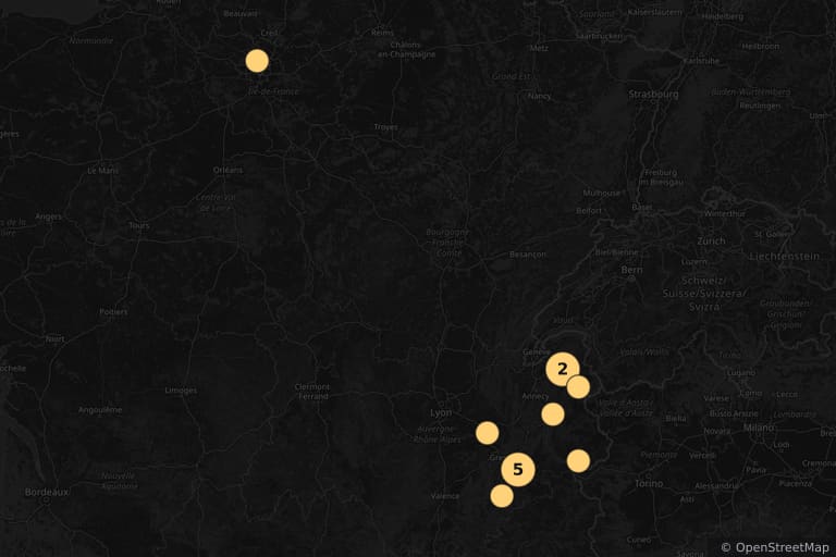 Carte des lieux de tournage de Les Rivières pourpres (2000)