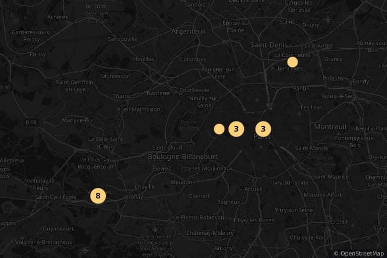 Carte des lieux de tournage de Les Sous-doués (1980)
