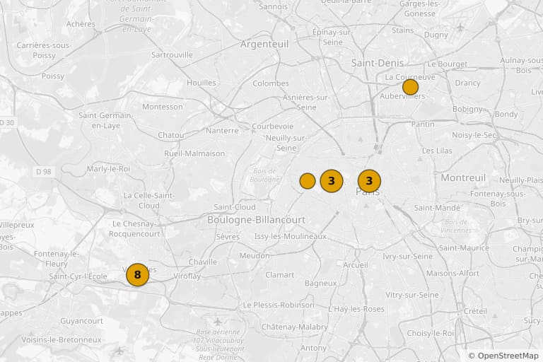 Carte des lieux de tournage de Les Sous-doués (1980)