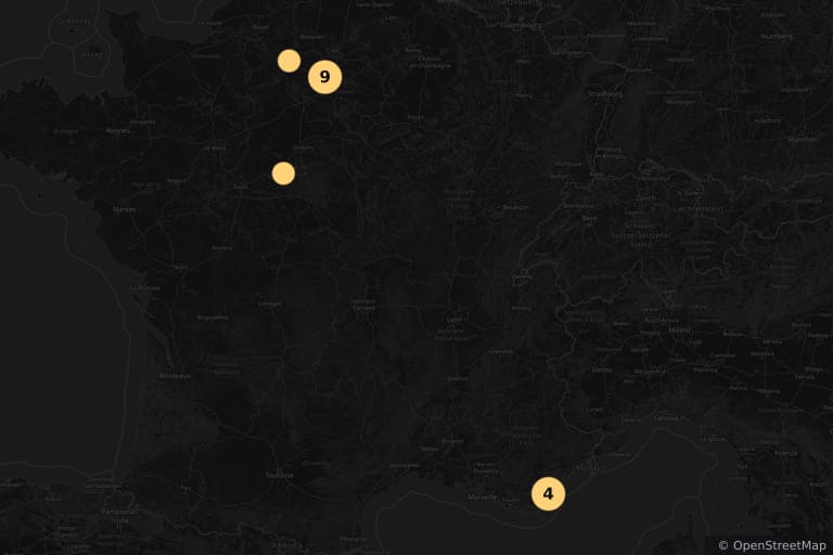 Map of the filming locations of Les Sous-Doués En Vacances (1982)