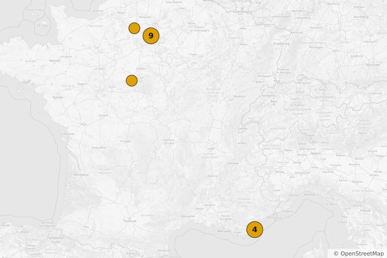 Map of the filming locations of Les Sous-Doués En Vacances (1982)