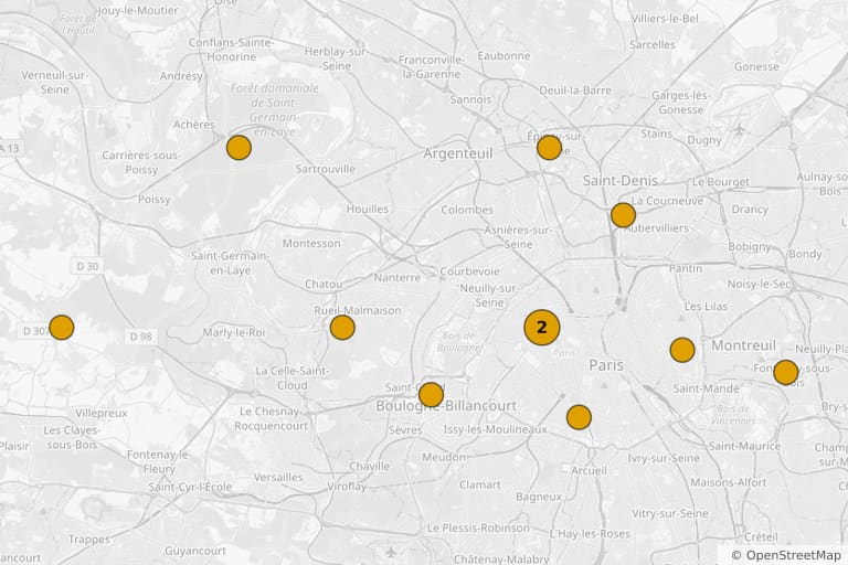 Map of the filming locations of Crooks in Clover (1963)