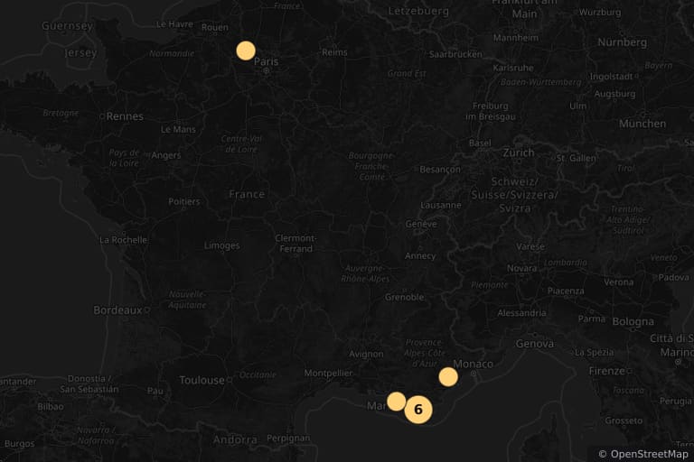 Mapa de los lugares de rodaje de Les Vacances de Ducobu (2012)