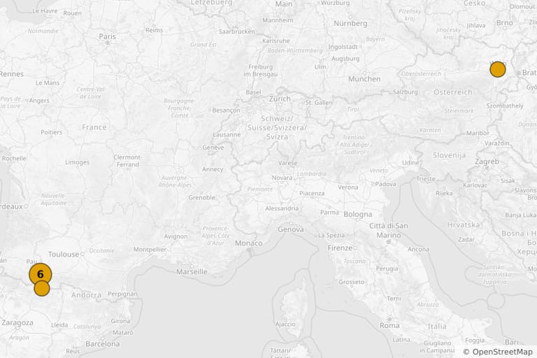 Mappa dei luoghi delle riprese di Lourdes (2009)