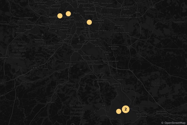 Mapa de los lugares de rodaje de Ma vie est un enfer (1991)