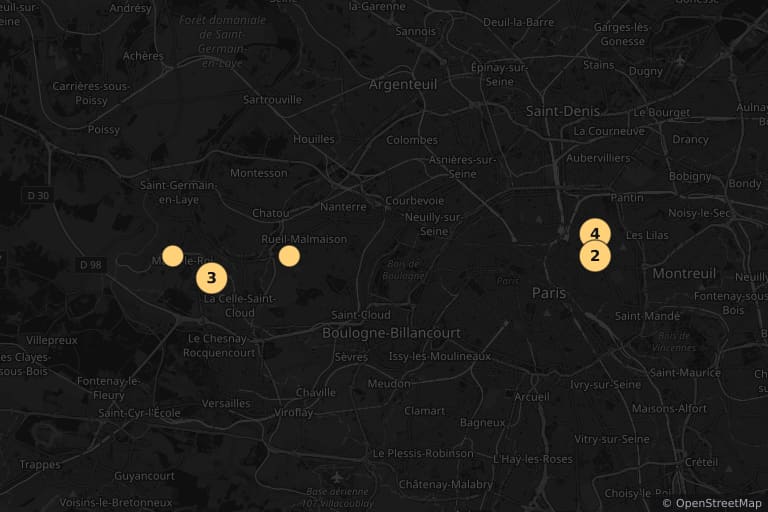 Carte des lieux de tournage de Maison de retraite (2022)