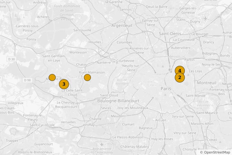 Carte des lieux de tournage de Maison de retraite (2022)
