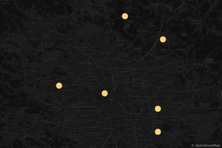 Map of the filming locations of My Stars (2008)