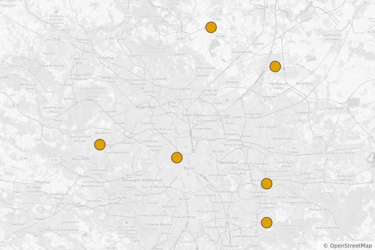 Map of the filming locations of My Stars (2008)