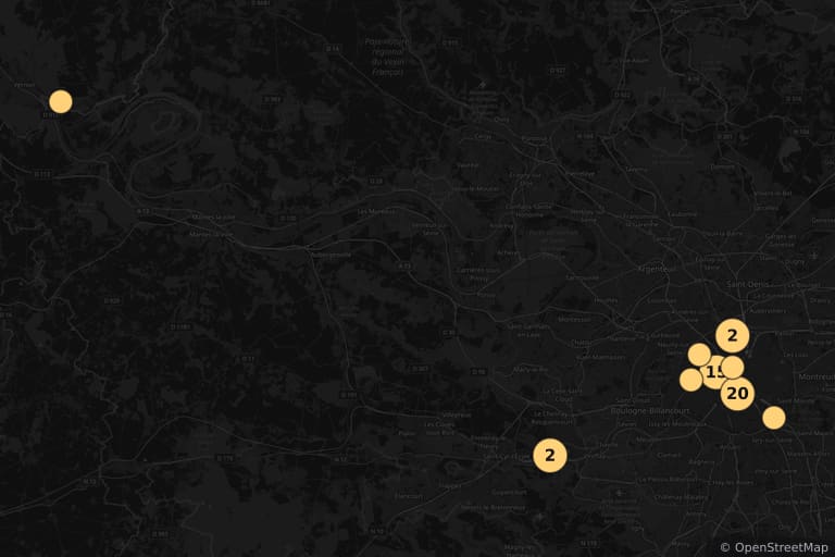 Carte des lieux de tournage de Minuit à Paris (2011)