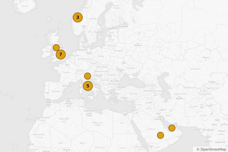 Mappa dei luoghi delle riprese di Mission: Impossible - Dead Reckoning Parte uno (2023)