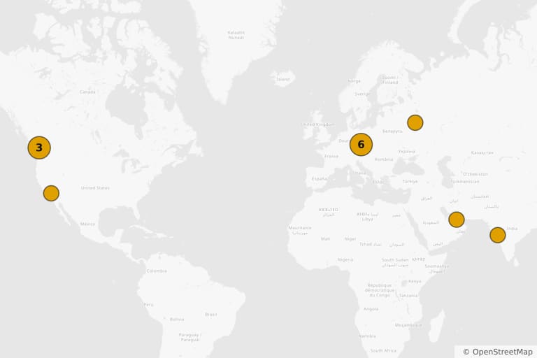 Map of the filming locations of Mission: Impossible - Ghost Protocol (2011)