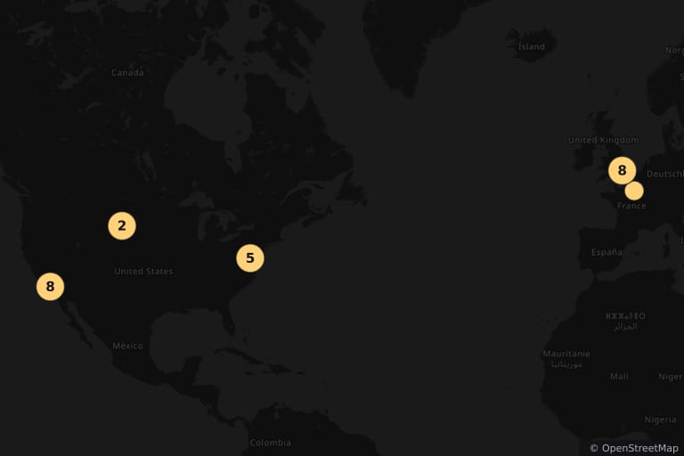 Carte des lieux de tournage de Benjamin Gates et le Livre des Secrets (2007)