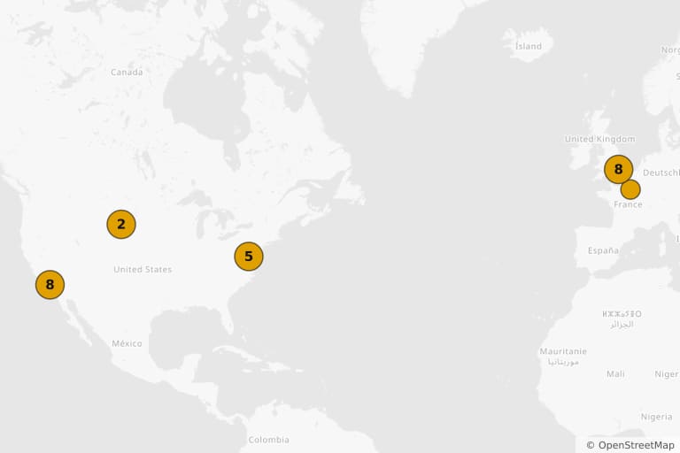 Carte des lieux de tournage de Benjamin Gates et le Livre des Secrets (2007)