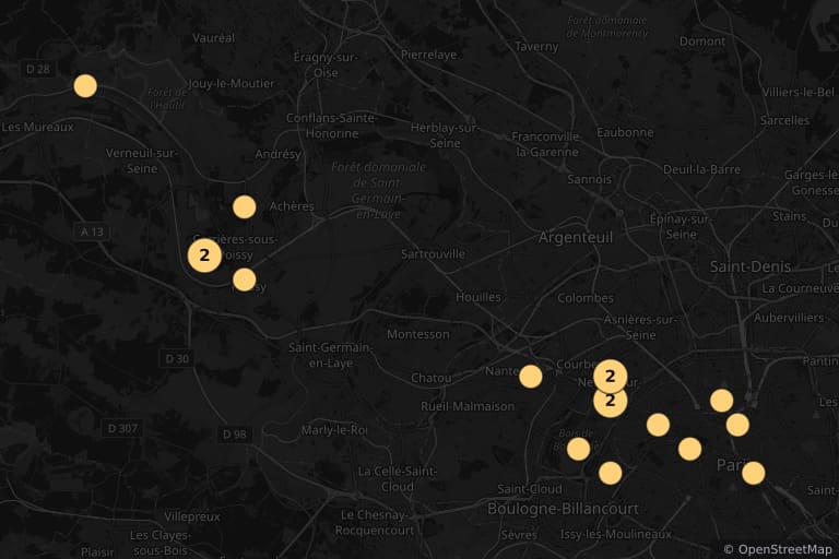 Carte des lieux de tournage de Neuilly sa mère ! (2009)