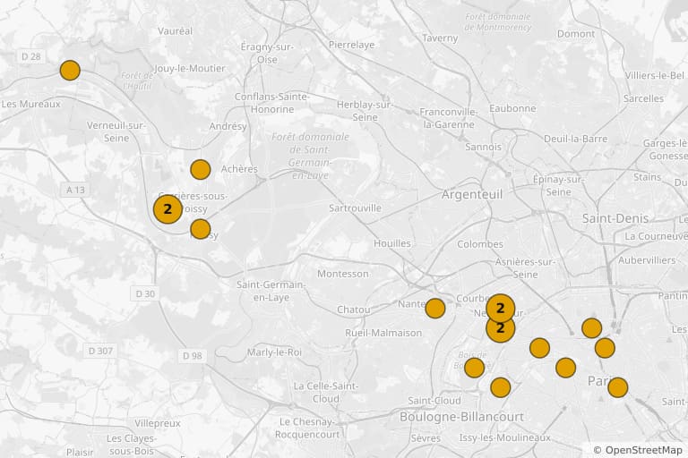 Carte des lieux de tournage de Neuilly sa mère ! (2009)
