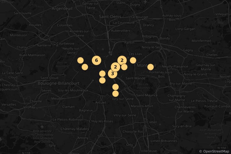 Carte des lieux de tournage de Nouveaux riches (2023)