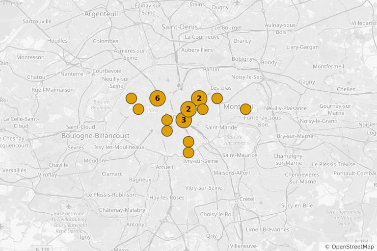 Carte des lieux de tournage de Nouveaux riches (2023)