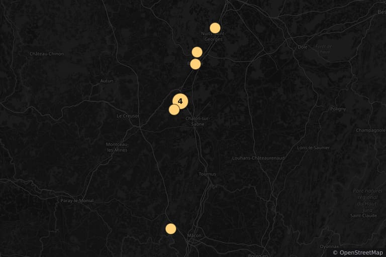Mappa dei luoghi delle riprese di Premiers crus (2015)