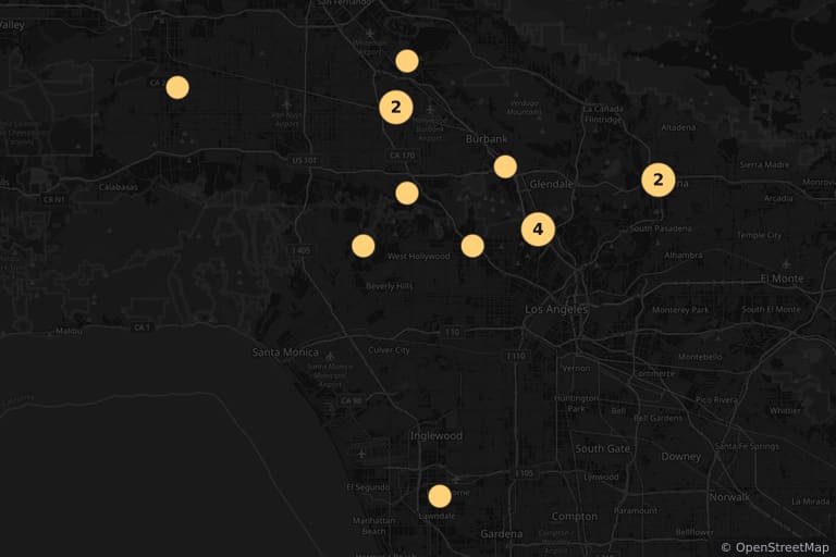 Mappa dei luoghi delle riprese di Pulp Fiction (1994)