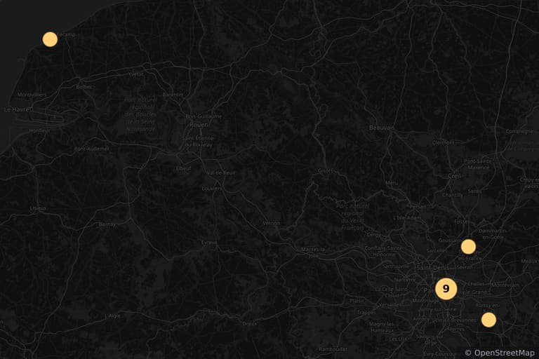 Map of the filming locations of Queen of Montreuil (2013)