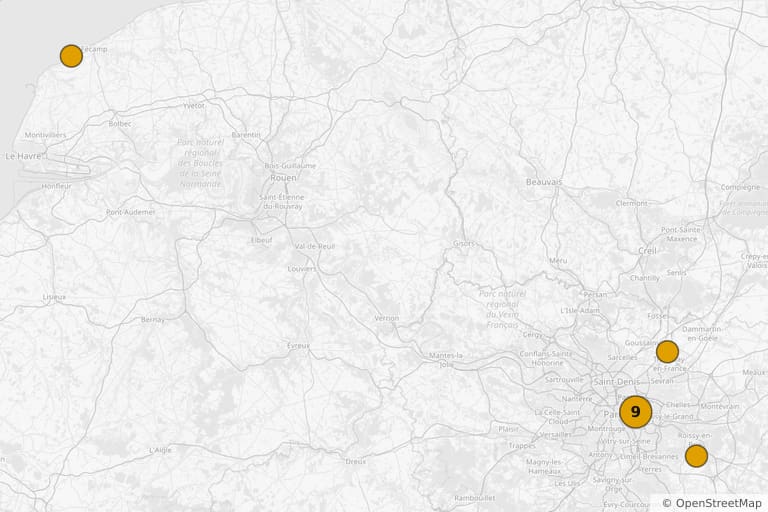 Map of the filming locations of Queen of Montreuil (2013)