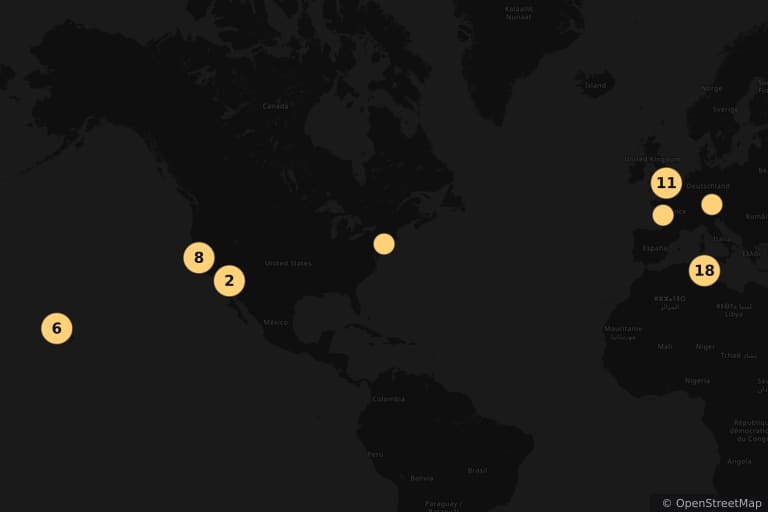 Kaart van de filmlocaties van Indiana Jones and the Raiders of the Lost Ark (1981)