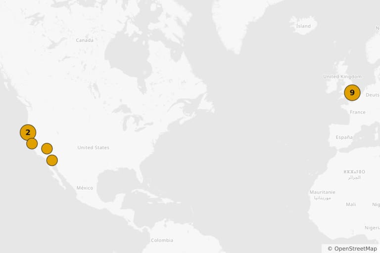 Carte des lieux de tournage de Le Retour du Jedi (1983)