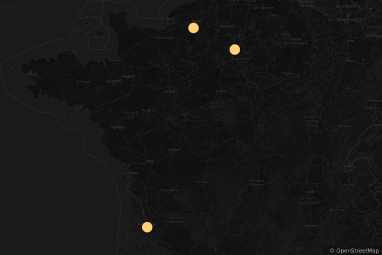 Map of the filming locations of Robert et le Diable (2024)