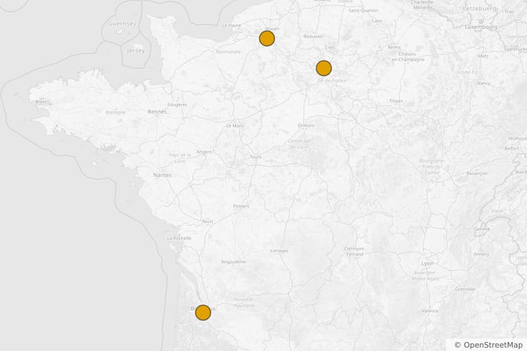 Map of the filming locations of Robert et le Diable (2024)