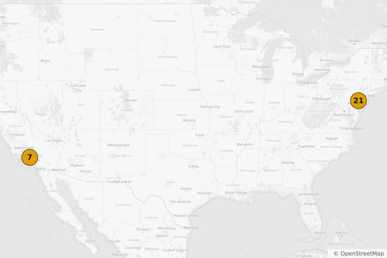Mappa dei luoghi delle riprese di Rocky (1976)