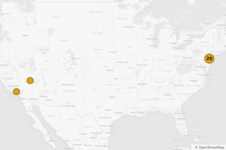 Map of the filming locations of Rocky Balboa (2006)
