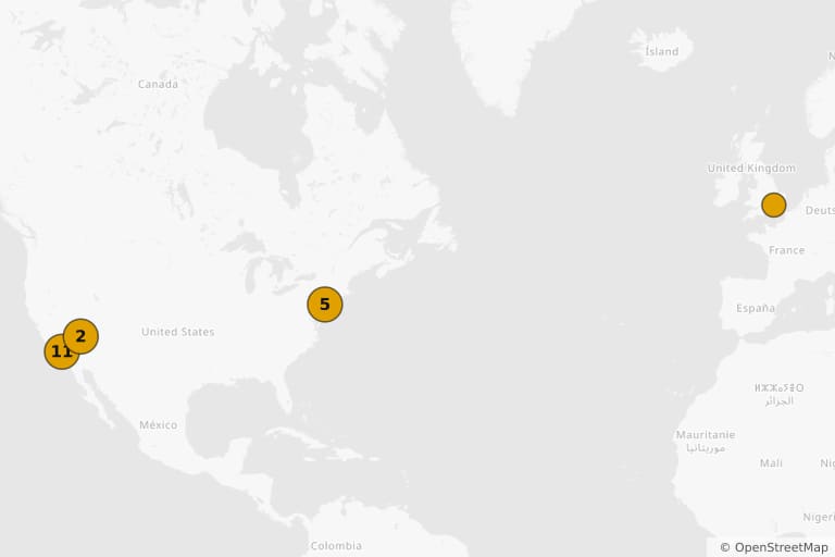 ロッキー3 (1982)のロケ地の地図